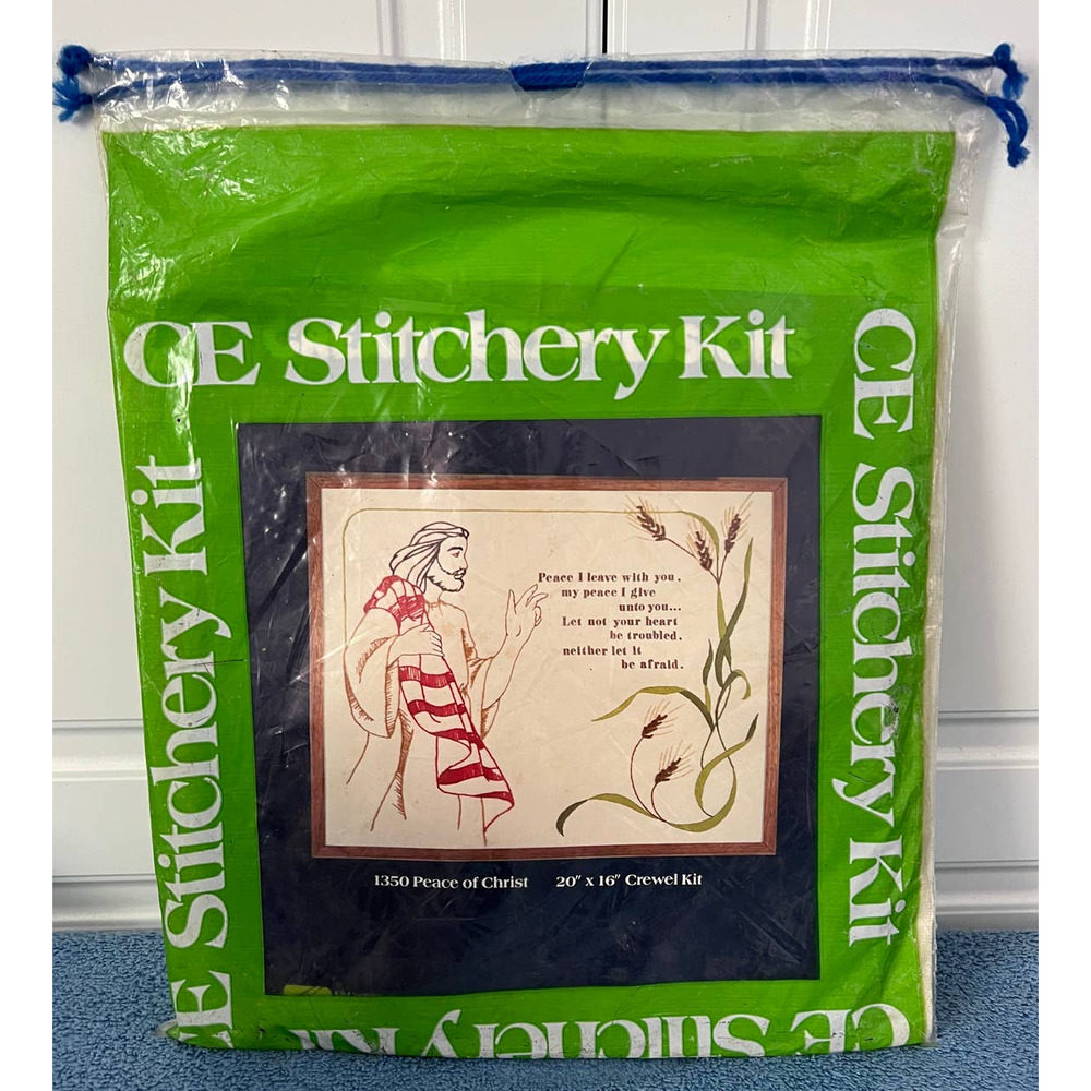 Vintage 1980 Creative  Expressions Crewel Embroidery Kit Peace of Christ